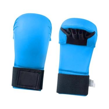 Imagem de kowaku Luvas de boxe Sparring luvas profissionais, praticar luvas de treinamento luvas de kickboxing para sanda de luta com karatê blocos, Blue M