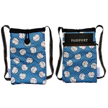 Imagem de Tainada Bolsa transversal pequena para smartphone, à prova de choque, bolsa de viagem para iPhone 15/14 Pro, 13 mini; Samsung Galaxy S24+, S23, A54; Google Pixel 7A (gatos de bolinhas azuis)