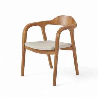 Imagem de Cadeira Bugre Champagne Assento Tecido Bege Claro - 76903 - Sun House