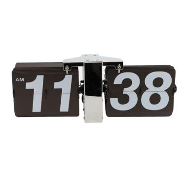 Imagem de Relógio de Mesa Mecânica Grande Números Grandes Relógios de Mesa de Mesa Vintage Retro Automáticos, Relógio Digital do Relógio de Grande Número de Relógio (café claro)