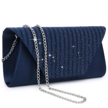 Imagem de Bolsa de noite Dasein Glitter Rhinestone Wedding Envelope Navy