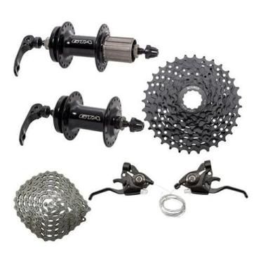 Imagem de Kit Par De Cubos Cassete K7 8v Corrente Trocadores Bike Mtb