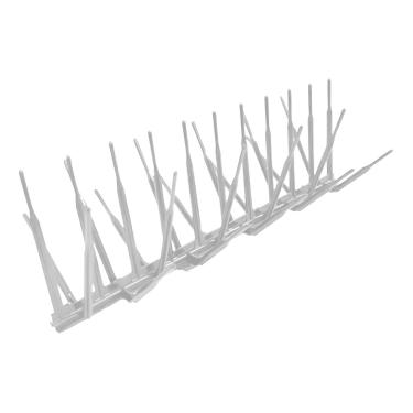 Imagem de Kit 5 Espicula Protetor Anti Pombo Espanta Gatos Repelente Roedores Inibidor Espinhos Para Muro Janela Branco (5)