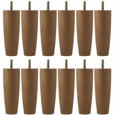 Imagem de Kit 12 Pés Para Cama Solteiro 12cm Pé Cama Box Em Madeira - Zanline