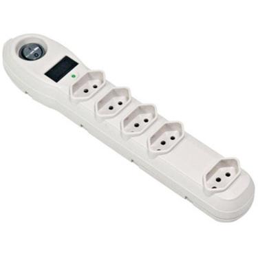 Imagem de Filtro de Linha Bivolt com 5 Tomadas Padrão NBR, Cabo de 1 m, Cinza, NT-5000 – Force Line