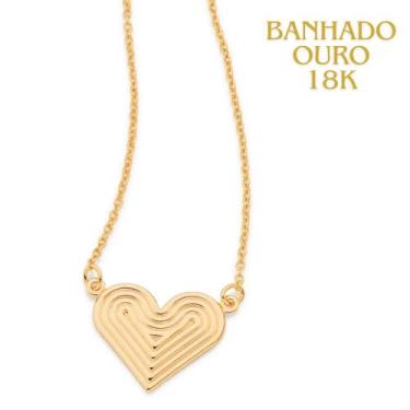 Imagem de Rommanel 531786 Colar Coração Trabalhado Banhado A Ouro 18k Lindo Pres