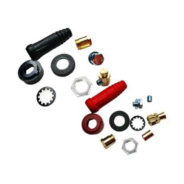Imagem de DKJ35-50 TIG Conector de solda de solda conjunto de plugue e soquete de corte de plasma cobre e borracha isolante 1/vermelho e 1/preto