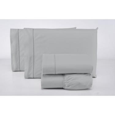 Imagem de Lençol king size avulso c/ elástico 100% algodão 200 fios cinza