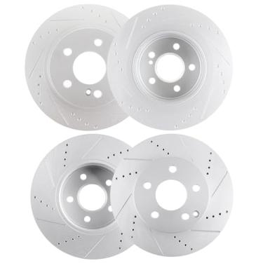 Imagem de ECCPP 34424 34414 Rotores de freio a disco sólido dianteiros ventilados e traseiros adequados para Mercedes-Benz C250 2012-2016, para Mercedes-Benz C300 2008-2012