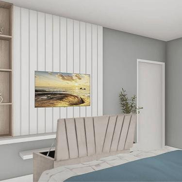 Imagem de Calçadeira Recamier Baú Bélgica 160cm Queen Size Para Quarto Box Corino Bege - Ahz Móveis