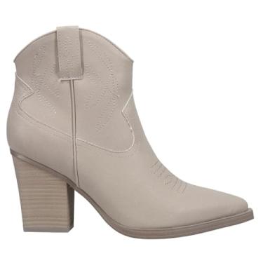 Imagem de MIA Bota feminina casual Sawyer bico fino tornozelo salto médio 5-7,6 cm - cinza, Cinza, 38