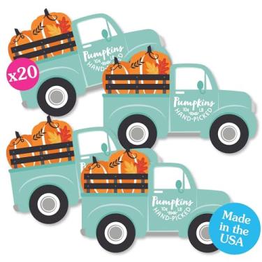 Imagem de Big Dot of Happiness Caminhão Happy Fall – Decorações DIY Colheita Abóbora Party Essentials – Conjunto de 20