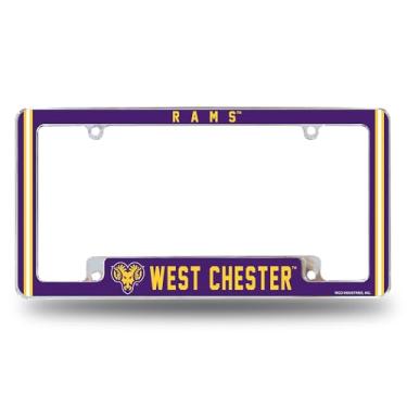 Imagem de Rico Industries NCAA West Chester Golden Rams 30.5 cm x 15.2 cm Chrome All Over Automotive License Plate Frame para carro/caminhão/SUV
