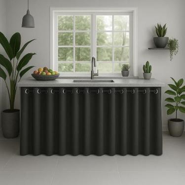 Imagem de Cortina Pia De Cozinha Em Pvc Impermeavel Envio Imediato - Feffo Corti