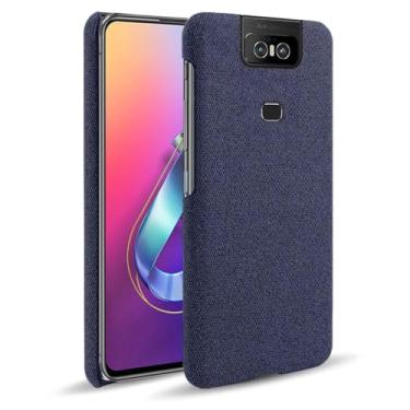 Imagem de Capa para ASUS Zenfone Zs630kl,Capa desenhada em lona,Case Protetora Ultrafina com Empunhadura Macia,Design em Tecido Antichoque e Antiarranhões-Blue