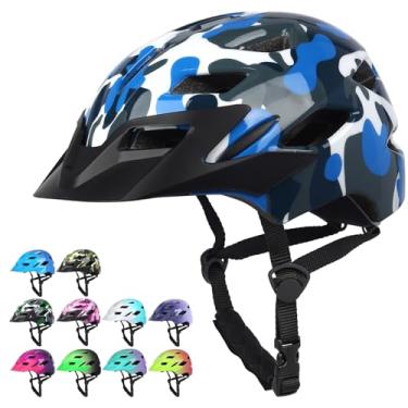 Imagem de Bavilk Capacete De Bicicleta Infantil, Capacetes De Bicicleta Para Meninos E Meninas Com Luz Led, Viseira Removível, Infantil, Jovem, Adolescente, Multiesportivo Para Patinação, Ciclismo, Scooter, S