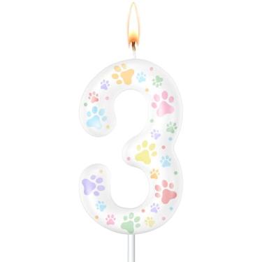 Imagem de MTLEE Velas pastel de pata de cachorro, decorações de bolo de aniversário, enfeite de cupcake para meninos e meninas, decoração de aniversário (3)