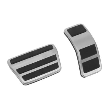 Imagem de Hihaha 2 peças de almofadas de pedal para pedal acelerador de pé para Ford Fiesta 2007-2012 aço inoxidável prateado