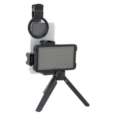 Imagem de Luz de Preenchimento do Telefone Portátil, 3 Tatuagens Ajustáveis ​​de Brilho Encher Luz Com Filtro de Lente CPL de 52Mm, 2400k - 6400k Fotografia Recarregável Encher Luz Com tripé