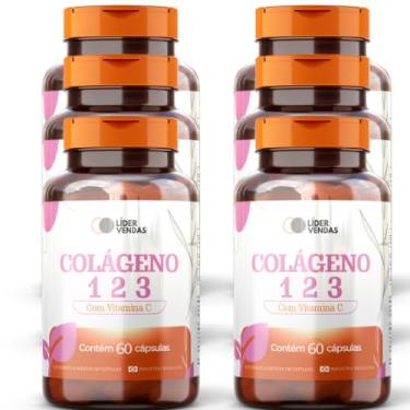 Imagem de Colágeno 1,2 e 3 com Vitamina C - 1g com 60 cáps - 6 potes