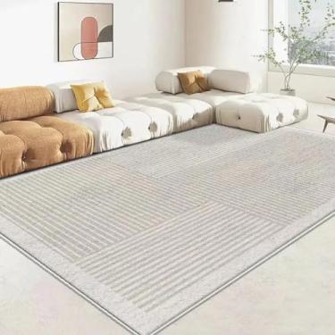 Imagem de Tapete moderno e luxuoso para sala de estar, estilo simples, mesas de centro, tapetes grandes para decoração de casa, cabeceira de quarto (200x250 cm/sem fiapos)