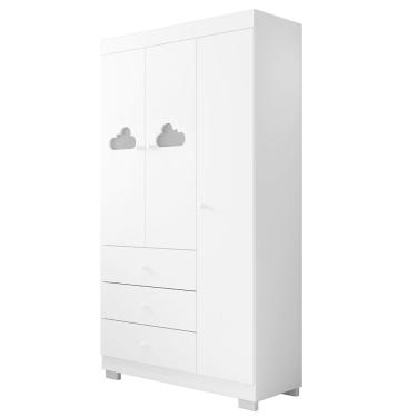 Imagem de Guarda Roupa Infantil Ane 3 Portas E 3 Gavetas Branco - Phoenix Baby Branco