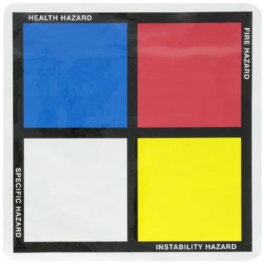 Imagem de SmartSign - Kit de etiquetas adesivas S-5549 NFPA (placard, dígitos e símbolos) | 35,56 cm de altura (ponta a ponta) diamante laminado vinil preto/azul/vermelho/amarelo em branco