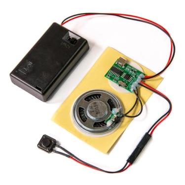Imagem de Talking Products, Módulo de chip de som MP3, memória de 4 MB, com caixa de bateria AAA. Crie seus próprios presentes, modelos ou acessórios de cosplay personalizados (botão de pressão)