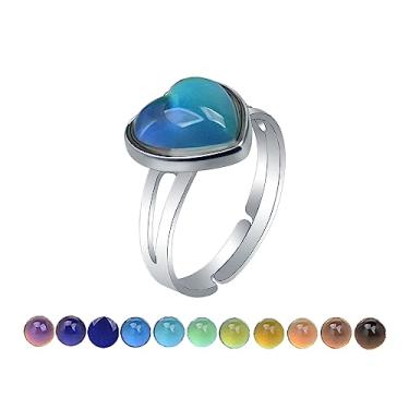 Imagem de AINILOVE Anel que muda de cor Anel de temperatura com detecção de tartaruga/golfinho/baleia/pinguim animal humor anel para meninas festa de aniversário joias presente, Cobre, Pedra de humor