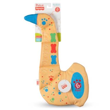 Imagem de Fisher-Price Brinquedo para cães SaxBone Rip and Reveal para animais de estimação, estilo flattie sem enchimento, sem enchimento com brinquedo de bônus dentro