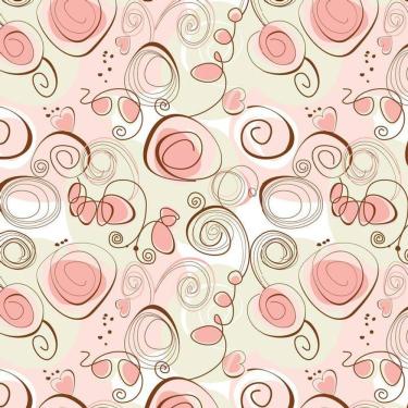 Imagem de Papel De Parede Verde Claro E Rosa Circulos Autocolante