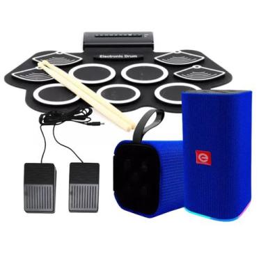 Imagem de Kit Bateria Eletrônica Portátil 6Drums 5 Metal+ Caixa de Som - Exbom