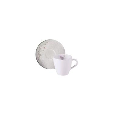 Imagem de Kit Xícara E Pires De Cappuccino Tramontina Floralis Em Porcelana Decorada 200 Ml 12 Pe...
