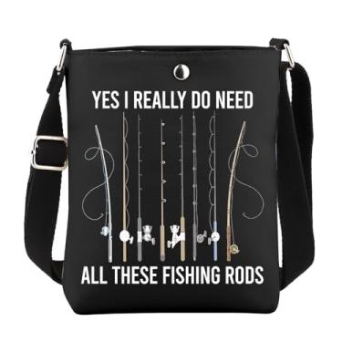 Imagem de WCGXKO Bolsa tiracolo com estampa de pesca Yes I Really Do Need All These Fishing Canas de Pesca, Estas camisetas de pesca, 1