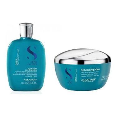 Imagem de Kit Alfaparf Curls shampoo 250ml e máscara 200ml para cachos hidratado