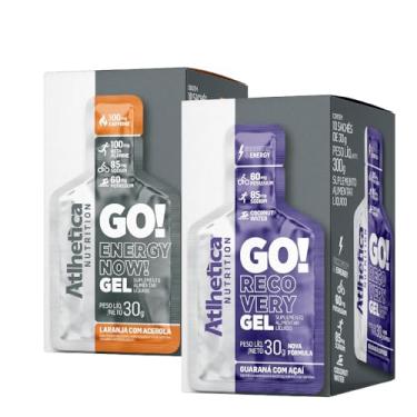 Imagem de Kit Endurance - GO! Recovery Gel Energy Display 10 Saches + GO! Enegy Now Gel Display 10 Saches - AtlheticaNutrition (RECOVERY - Guarana com Açai, Energy Now - Laranja com Acerola)