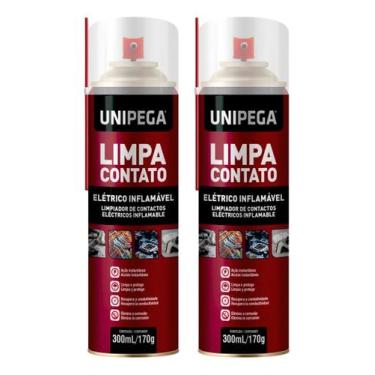 Imagem de Kit 2 Limpa Contato Spray Eletronico Eletrico 300ml - Unipega