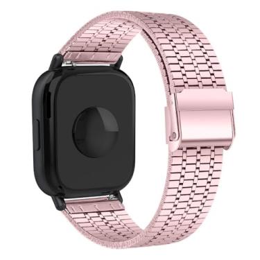 Imagem de Pulseira de Aço Inoxidável para Redmi Watch 3 Active, acessórios de relógio inteligente, cinto de substituição (Pink)