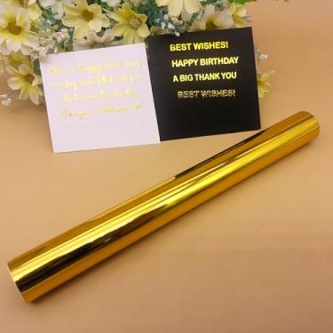 Imagem de alinacutle Rolo De Folha Metálica Reativa Toner Laser Dourado, Quente Transferência Para Scrapbooking, Artesanato/Planejamento/Convite, 7,60 Pol. Largura, 16,40 Pés Comprimento, Pacote Com 1 Unidade