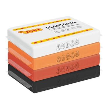 Imagem de Jovi Modeling Clay, 3 Pounds Total, 4 Non-Drying Bars in White, Orange, Brown and Black 0.77 lb Each, Arts and Crafts