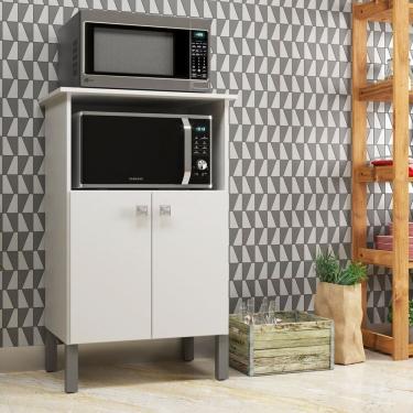 Imagem de Balcão 2 Fornos Forno e Microondas com 2 Portas e Prateleira Branco