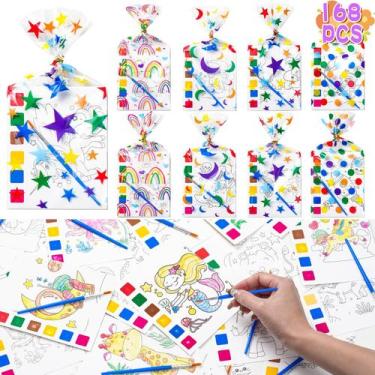 Imagem de Livros para colorir em aquarela, lembrancinhas de festa, pacote com 24