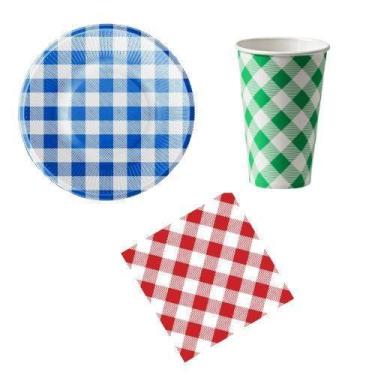 Imagem de Kit 20 Convidados Festa Junina Pratos Copo Guardanapos Papel - Udlandi