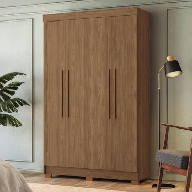 Imagem de Guarda-Roupa Solteiro Santos Andirá Sarandi com 4 Portas, 2 Gavetas e 4 Prateleiras - 130cm de largura