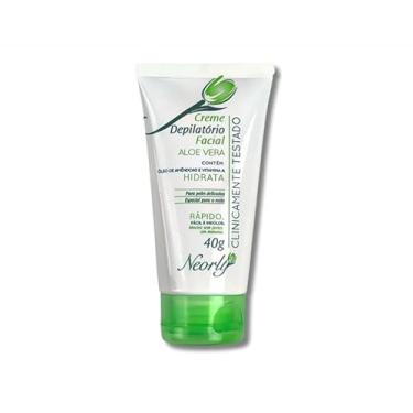 Imagem de Creme Depilatório Facial Neorly Aloe Vera com Vitamina A 40g remove pelos do rosto de forma suave e eficaz hidrata enquanto depila indicado para todos os tipos de pele dermatologicamente testado