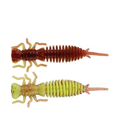 Imagem de East Rain Isca artificial de silicone para larva de cigarra, 0,03/0,06/4,5 g. Isca macia de fio de inseto, riachos do lago riachos de água doce Walleye Panfish Pike Truta