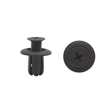 Imagem de uxcell Clipe de fixação universal com 20 peças de rebite de plástico tipo push guard push 8 mm para automotivo