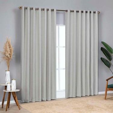 Imagem de Cortina Blackout Linho Corta Luz 4,00x2,70m Para Sala Quarto Varão 4m 