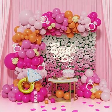 Imagem de 157 peças de decorações de despedida de solteira, kit de arco de guirlanda de balão de noiva para festa de casamento, despedida de solteira