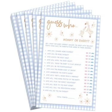 Imagem de Lincia 50 peças de cartões de previsão e conselhos de chá de bebê desejos de previsão de arco para chá de bebê atividade gênero revelar suprimentos de festa mãe pai decorações de festa ()